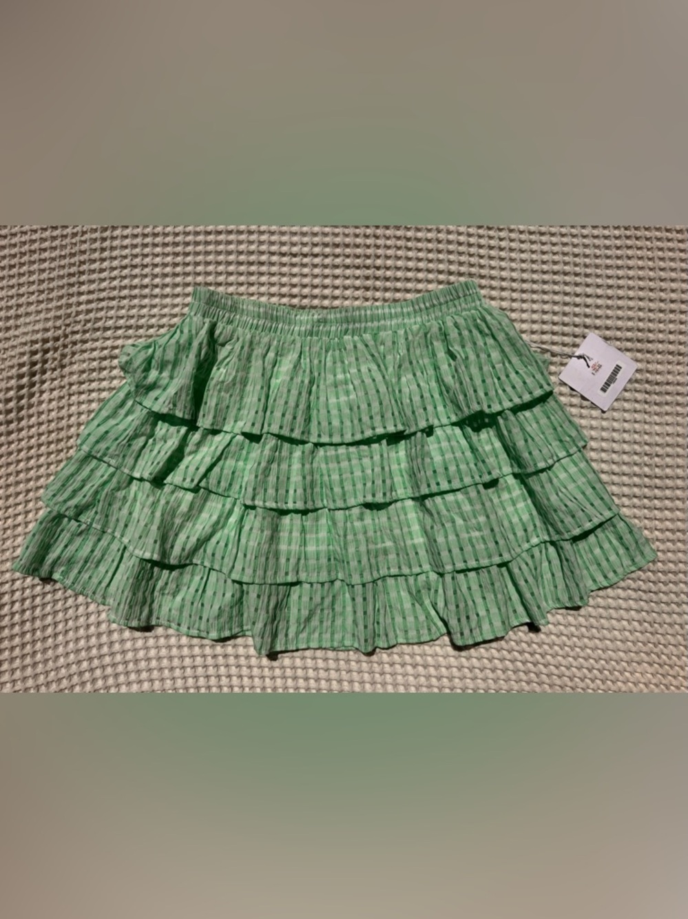 Tiered Ruffle Skirt in Light Green - Women